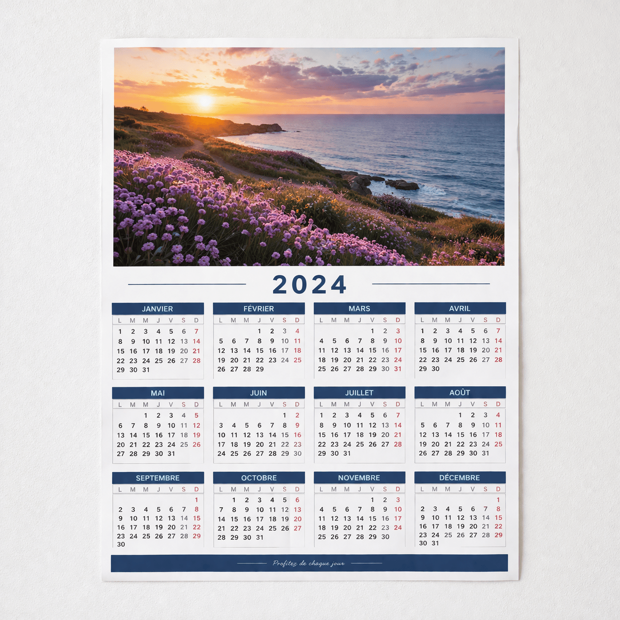 Le calendrier encoll&eacute;